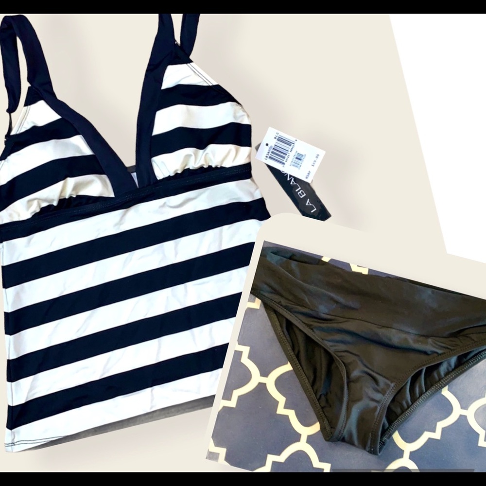 NWT LA BLANCA Striped Tankini (6/8)